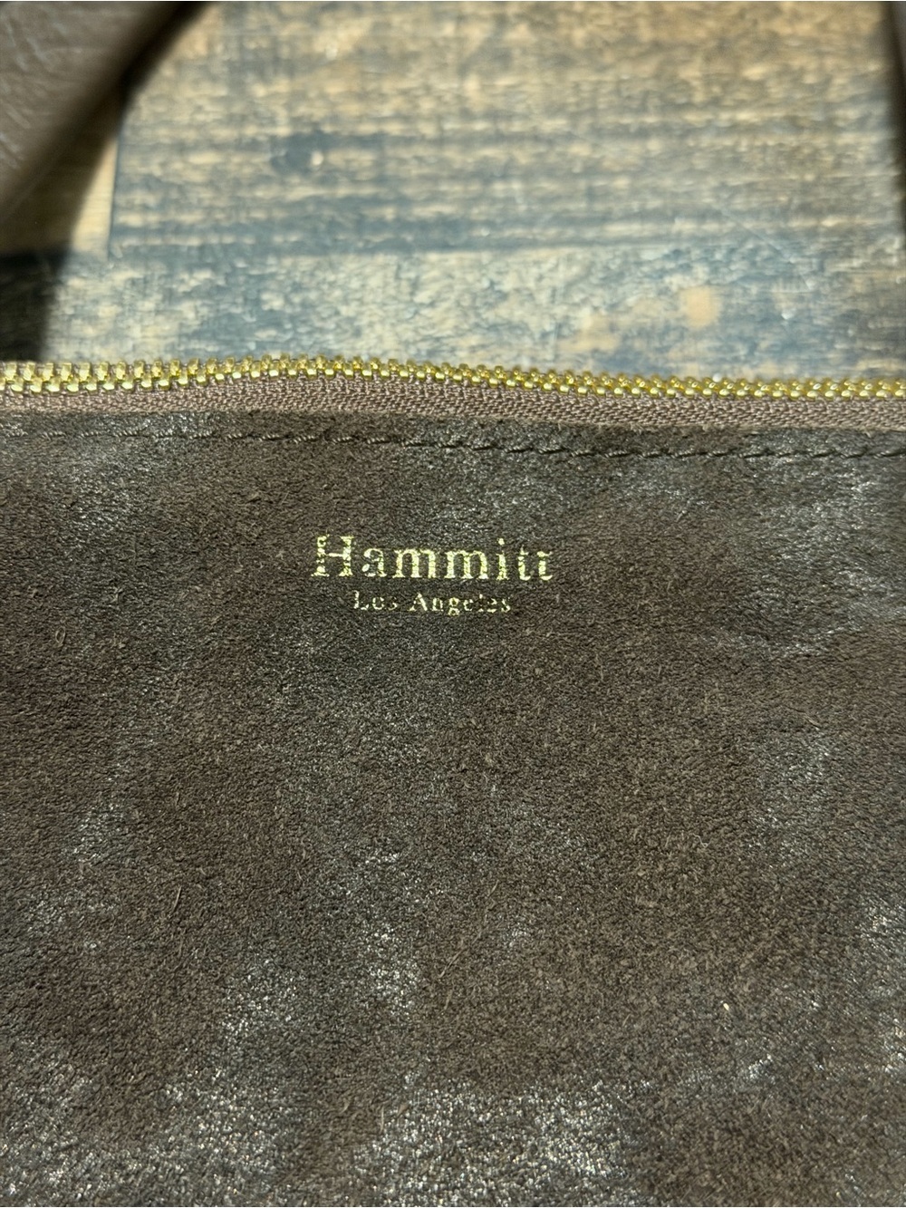 Hammitt Brown Mixed Material Shoulder Bag with Signature Studded Guitar Strap - Picture 8 of 14